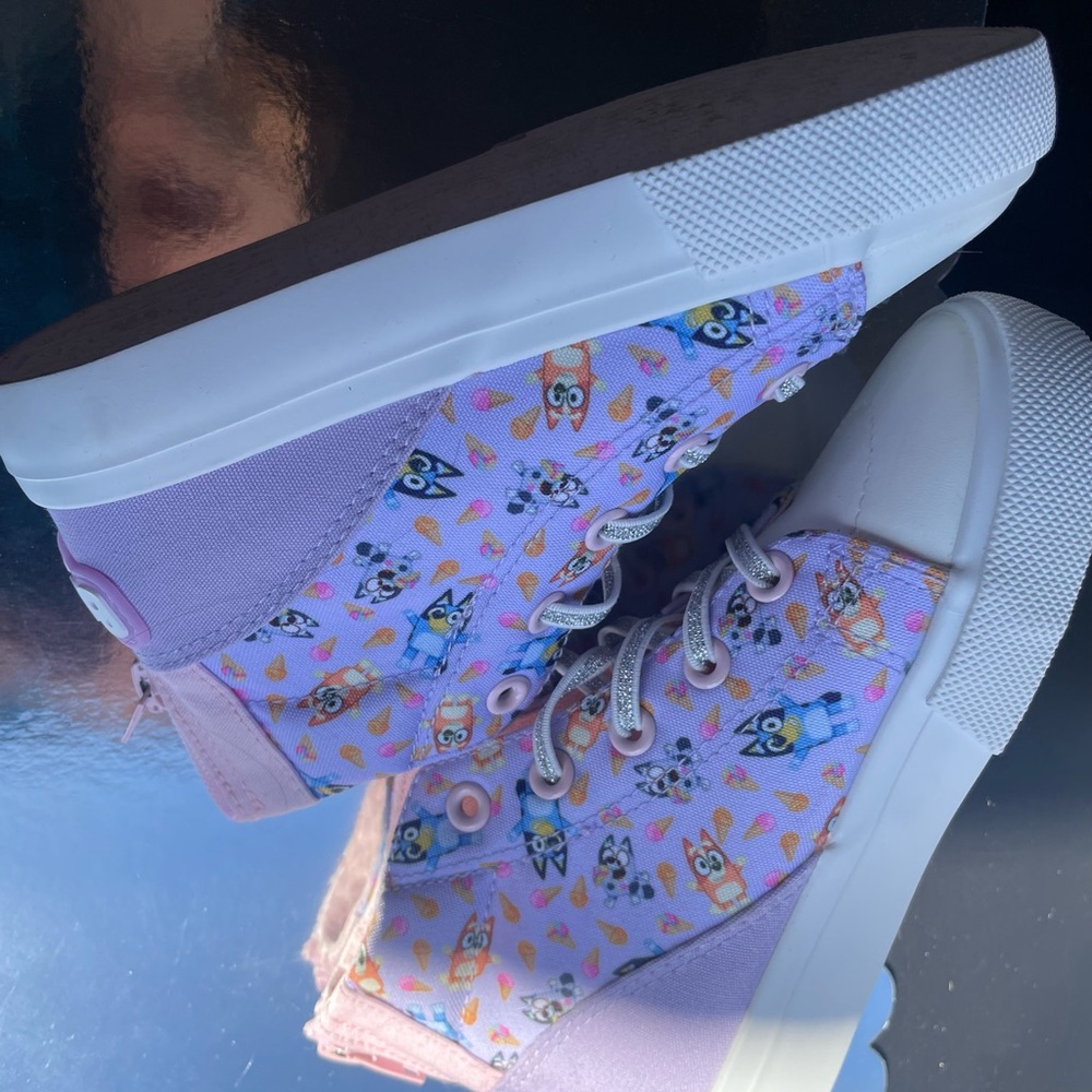 New Blue & Bingo  Pink and Purple Sneakers with Zipper Closure